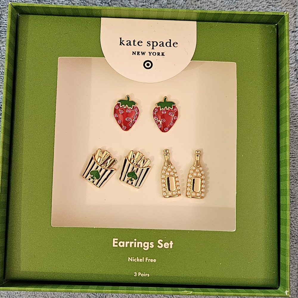 kate spade Kids' Earrings Set - Red, Gold, Green